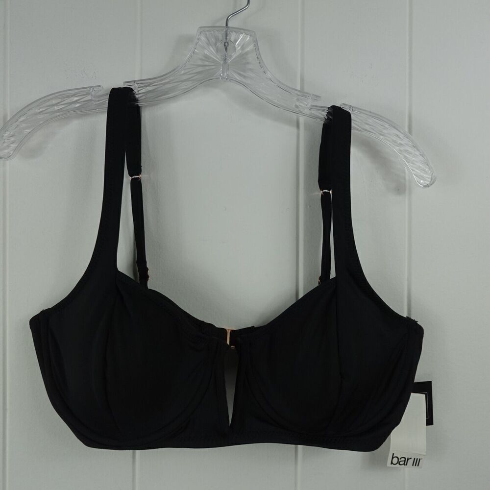 Bar III Womens Black Swim Top with Adjustable Straps X-Large